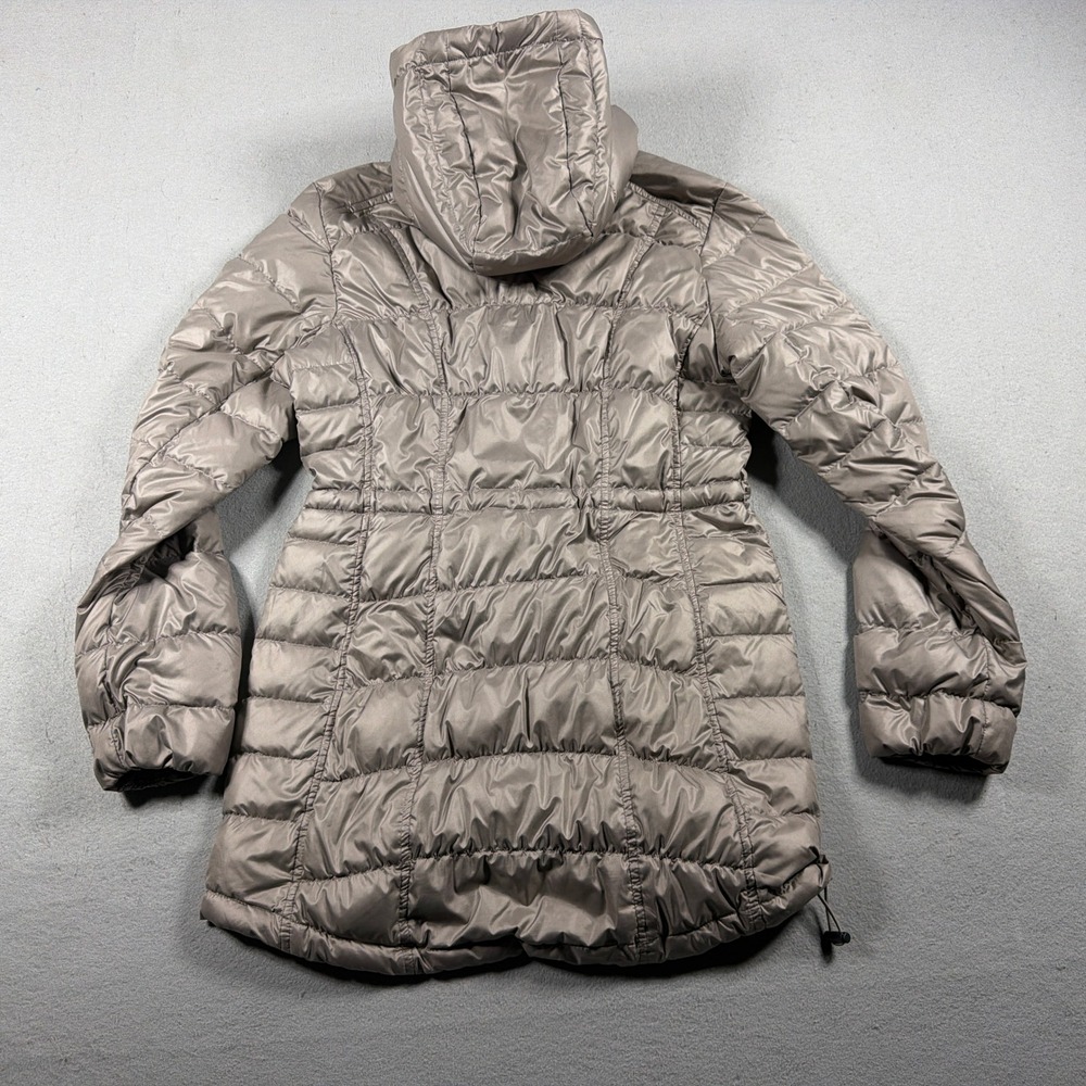 Athleta Puffer Jacket Women Small Hooded Quilted Parka Taupe Brown Core Gorpcore - Picture 9 of 10